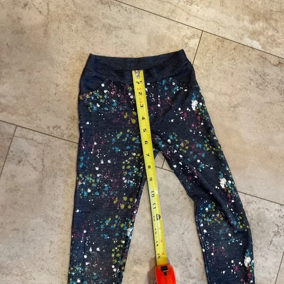 Ta-Eam Collection Girls Stretch Pants Blue Paint Splatter Sz M (5) - Picture 3 of 10